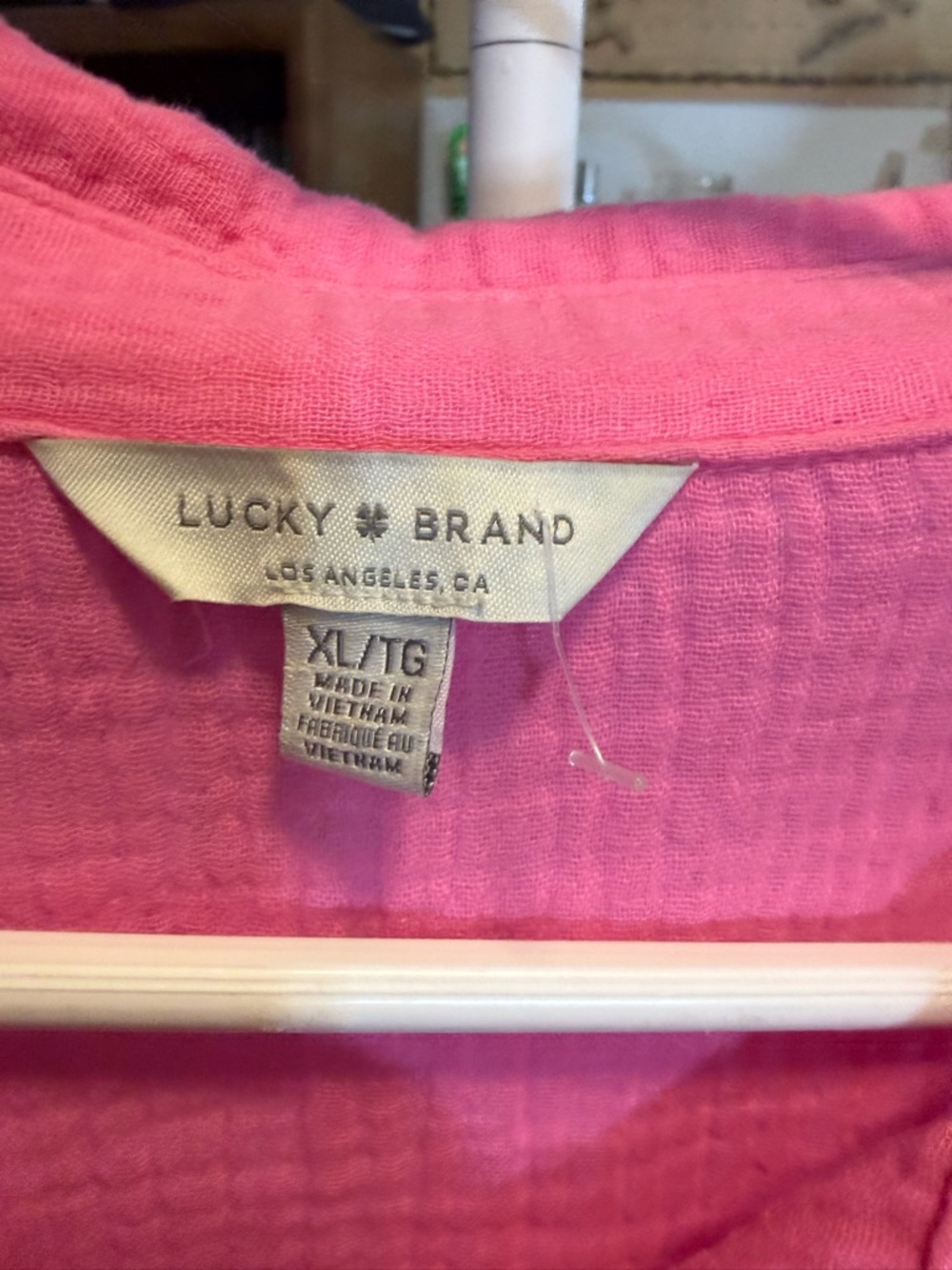 Lucky Brand Pink Button-Down Short Sleeve Shirt - Picture 4 of 7